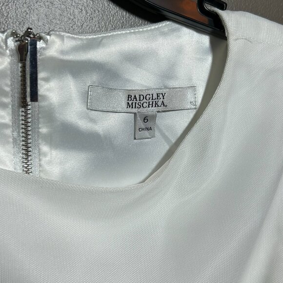 Badgley Mischka Tiered Fringe Cocktail Flapper Dress - Picture 6 of 8